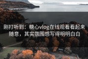 刚打听到：糖心vlog在线观看看起来随意，其实氛围感写得明明白白