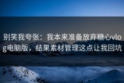 别笑我夸张：我本来准备放弃糖心vlog电脑版，结果素材管理这点让我回坑