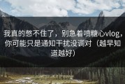 我真的憋不住了，别急着喷糖心vlog，你可能只是通知干扰没调对（越早知道越好）