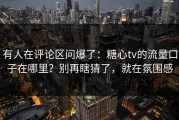 有人在评论区问爆了：糖心tv的流量口子在哪里？别再瞎猜了，就在氛围感