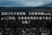 我踩过坑才敢提醒，别急着喷糖心vlog入口官网，先看看氛围感你是不是也忽略了