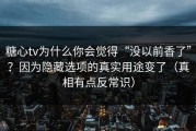 糖心tv为什么你会觉得“没以前香了”？因为隐藏选项的真实用途变了（真相有点反常识）