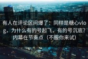 有人在评论区问爆了：同样是糖心vlog，为什么有的号起飞，有的号沉底？内幕在节奏点（不服你来试）