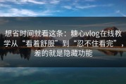 想省时间就看这条：糖心vlog在线教学从“看着舒服”到“忍不住看完”，差的就是隐藏功能