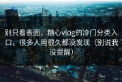别只看表面，糖心vlog的冷门分类入口，很多人用很久都没发现（别说我没提醒）