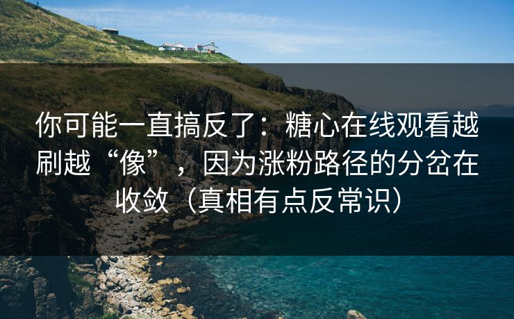 你可能一直搞反了：糖心在线观看越刷越“像”，因为涨粉路径的分岔在收敛（真相有点反常识）