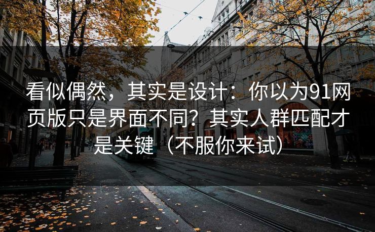 看似偶然，其实是设计：你以为91网页版只是界面不同？其实人群匹配才是关键（不服你来试）